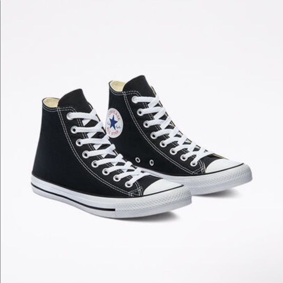 Brand new black high top converse in Mens size 9, Women’s 11.